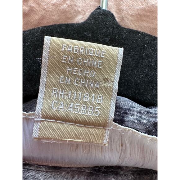 MICHAEL Michael Kors Womens Top Blouse Animal Print Bow Semi-Sheer Gray Black S - Picture 7 of 8